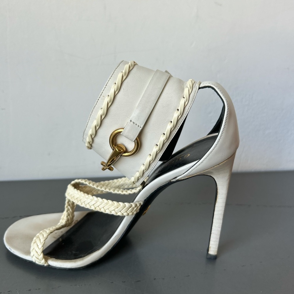 Gucci Ursla white/ivory sandal heels size 36.5 - Picture 10 of 11